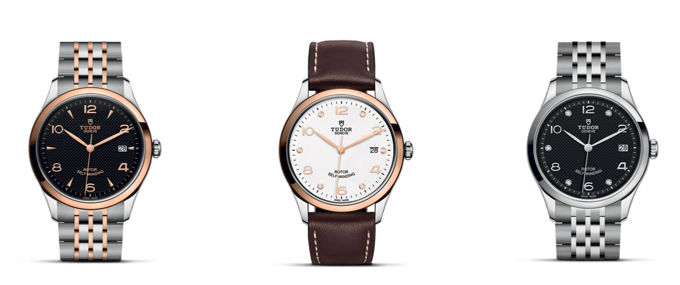 1926 39mm Steel and Rose Gold, 1926 39mm Rose Gold with leather watch strap, and 1926 36mm Steel