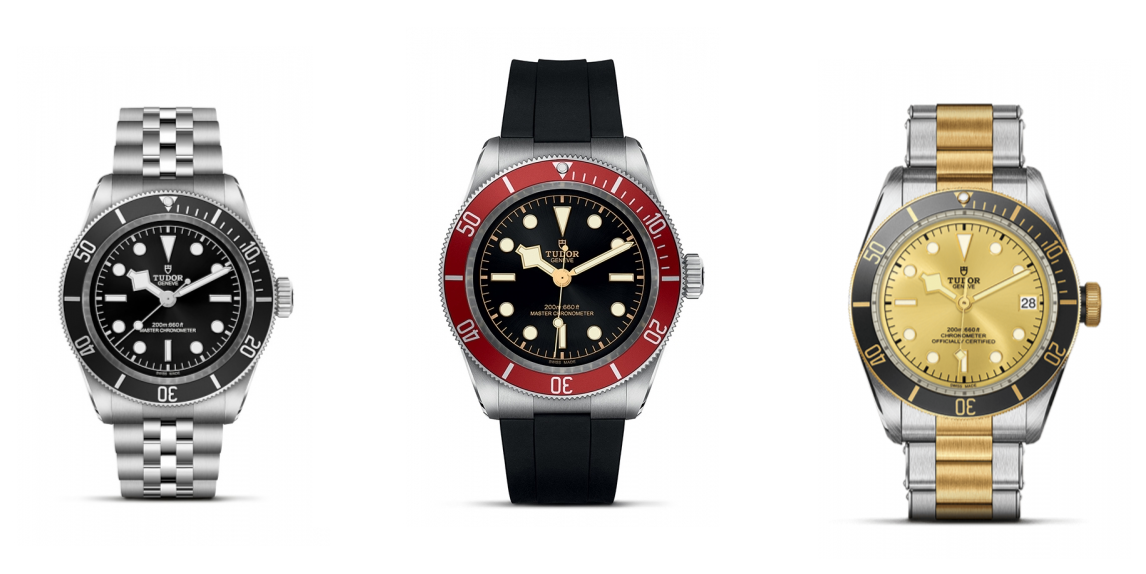 Black Bay 41mm Steel Case Steel Bracelet, Black Bay 41mm Steel, and Black Bay S&G 41mm Steel and Gold